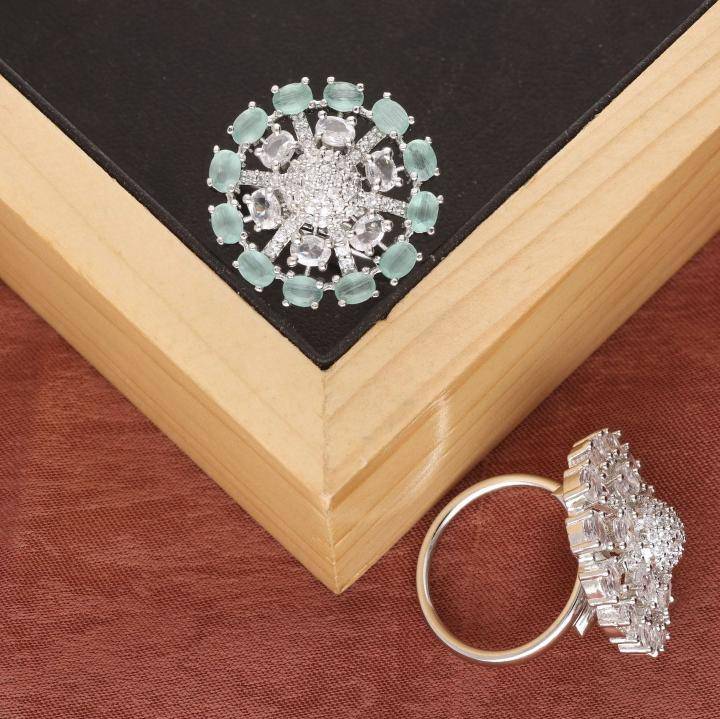 Anti tarnisha american diamond silver finger ring 267 Online wholesale jewelry store